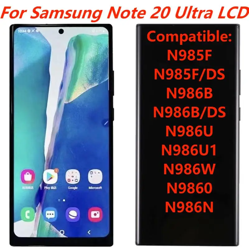 

Оригинальный дисплей 6,9 дюйма для Samsung Note 20 Ultra 5G N985F N986F/DS N986B N986B/DS, ЖК-дисплей с рамкой и дигитайзером сенсорного экрана в сборе
