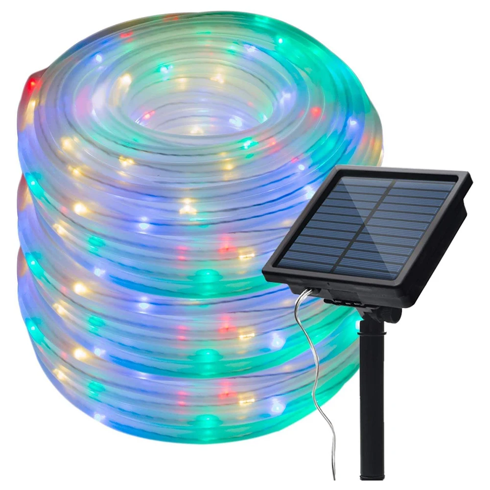 

Светодиодная гирлянсветильник на солнечной батарее, водонепроницаемая садовая лампа с медным проводом, 8 режимов, праздничное домашнее укр...