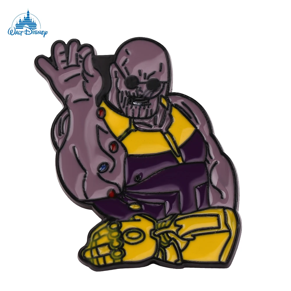 

Disney Marvel Super Villain Thanos Cute Button Brooch Clothing Decoration Fashion Enamel Lapel Pin For Friends Avengers Badge