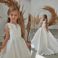 Ivory Flower Girls Dresses Princess Birthday Party Gown Girls Pageant Prom First Communion Dress