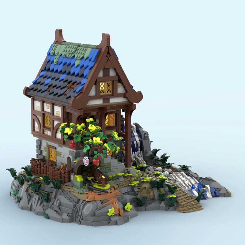 2894 шт. модульная модель ковальника в европейском средневековом стиле с видом на