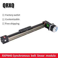 cnc high speed silent synchronous belt linear module sliding table moving slider guide 100 2000mm with stepper motor free shippe