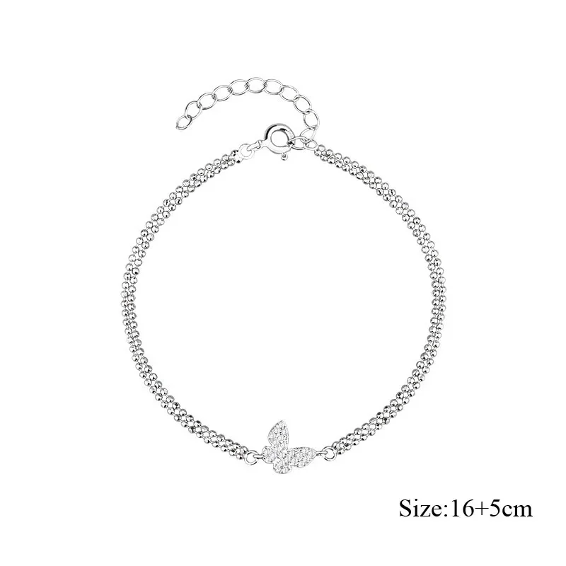 Корейский сладкий кристалл цветок бабочка кубический цирконий кулон браслет
