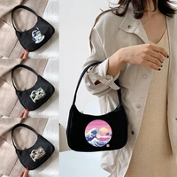 women luxury handbag underarm shoulder bags fashion wave print daily design totes coin purse pouch organizer hobo shoulder bag