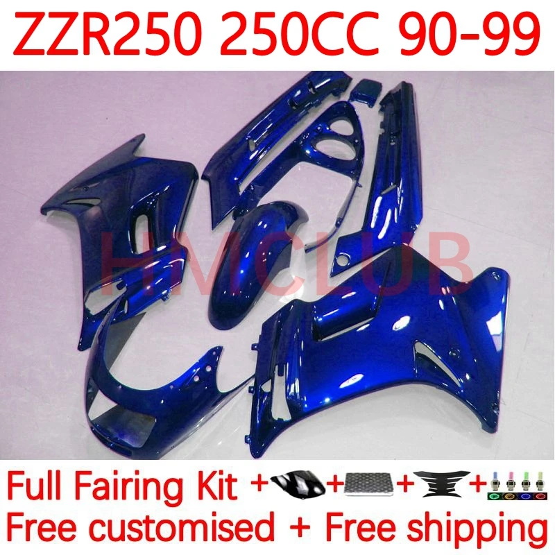 

Корпус OEM для KAWASAKI NINJA ZZR-250 90-99 ZZR 250 ZZR250 90 91 92 93 94 95 96 97 98 99 1990 1999 Обтекатели 16No.151 металлический синий