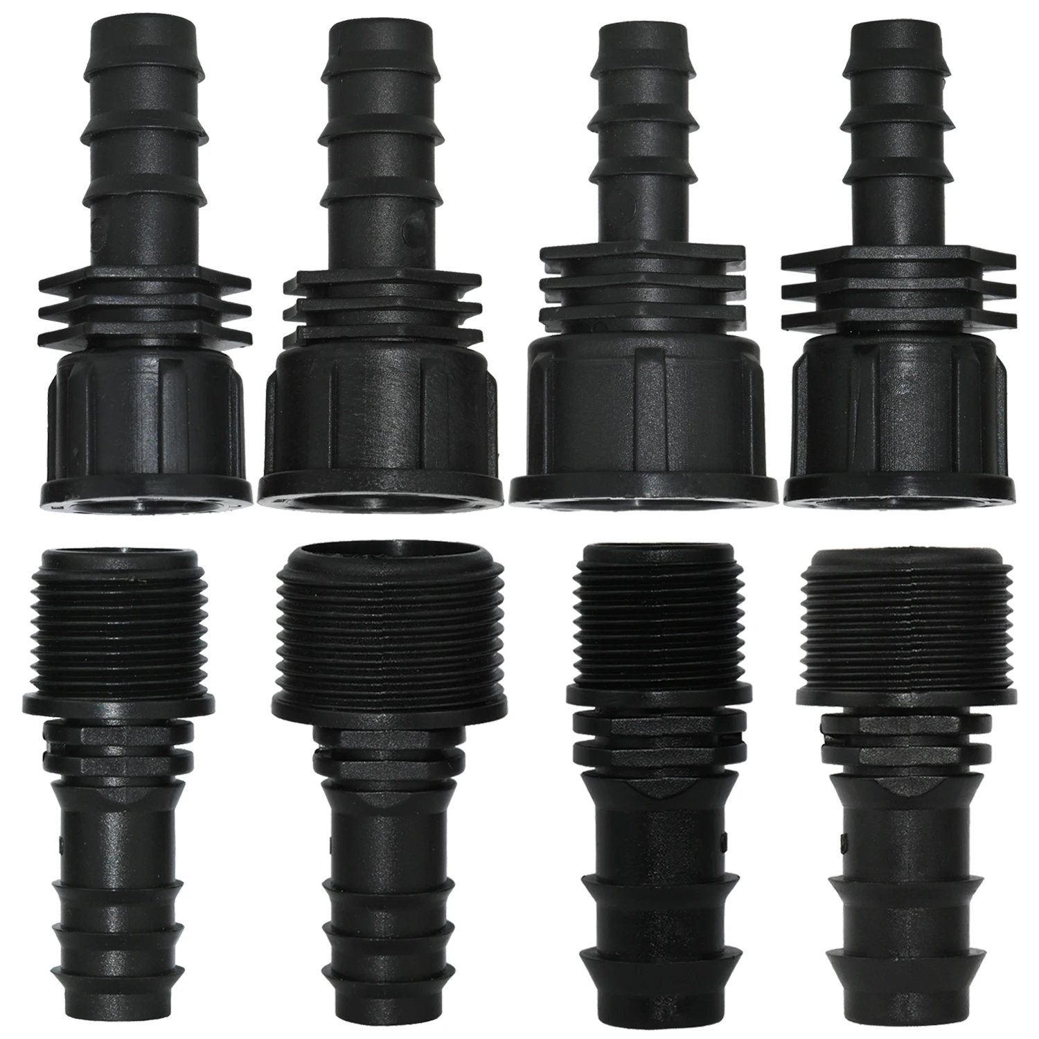 

KESLA 4PCS Male Female 1/2" 3/4" Thread Connector To Barb 16mm 20mm 25 PE Hose Adapter Drip Irrigation System Garden Pipe Repair
