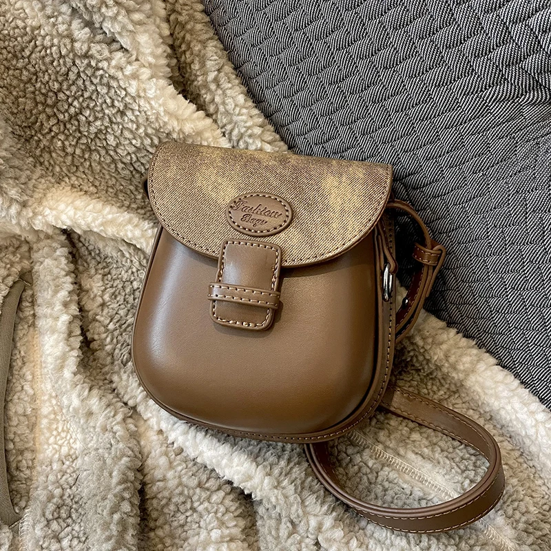 Модная трендовая женская маленькая сумка-седло новинка зимы 2023 сумка