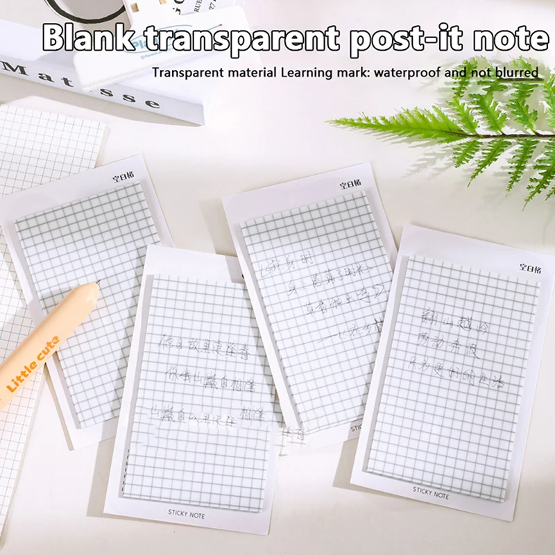 

Creative Horizontal Line Grid Transparent Sticky Note Waterproof Student Marker Grid Scratchpad Memo Pad Sticky Stationery