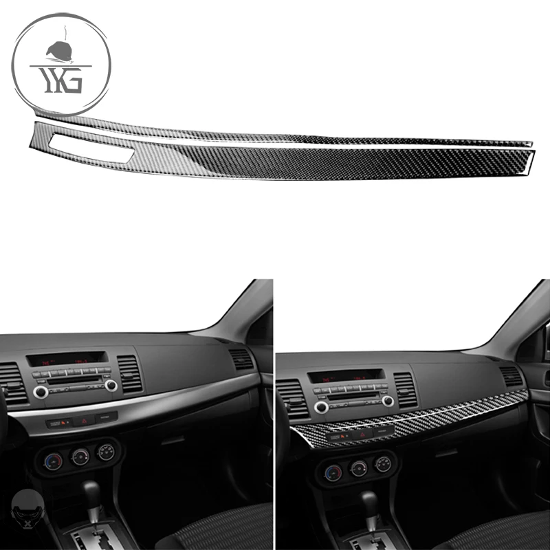 

For Mitsubishi Lancer GT GTS ES DE 2008-2015 Carbon Center Dash Trim Sticker Co-pilot Dashbord Modified Strip Car Accessories