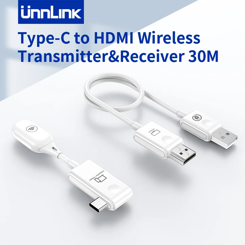 

Unnlink 5.8G Wireless HDMI Type-C Extender 30 Meter Video Transmitter Receiver for PS4 DVD Camera PC Phone Laptop To TV Monitor