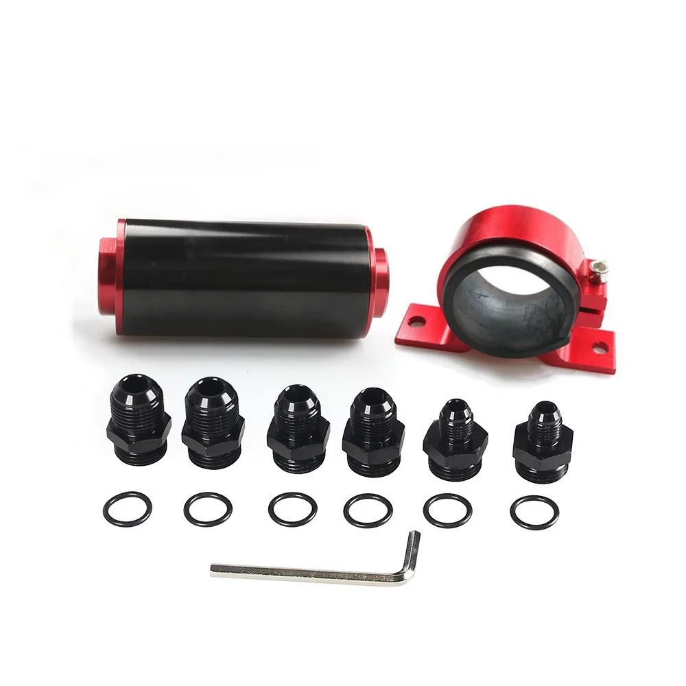 

50 мм 100 микрон встроенный топливный фильтр с AN6 AN8 AN10 фитинги адаптер Монтажный кронштейн для масляного насоса алюминиевый Универсальный Очищаемый