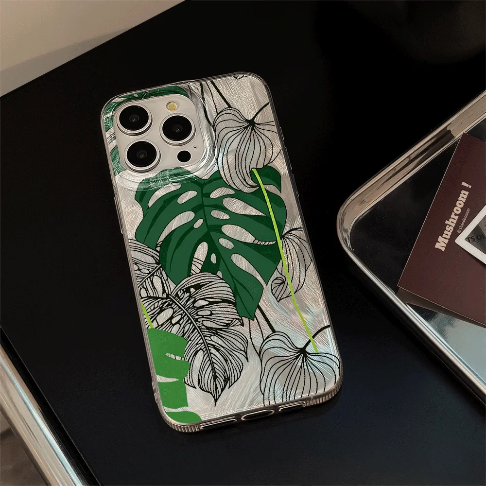 Фото Чехол для телефона Samsung Galaxy S26 S25 S24 S23 Ultra Plus S21 S22 FE A26 A53 A35 A16 A36 A54 A55 A56 Monstera Deliciosa INS Cover №1