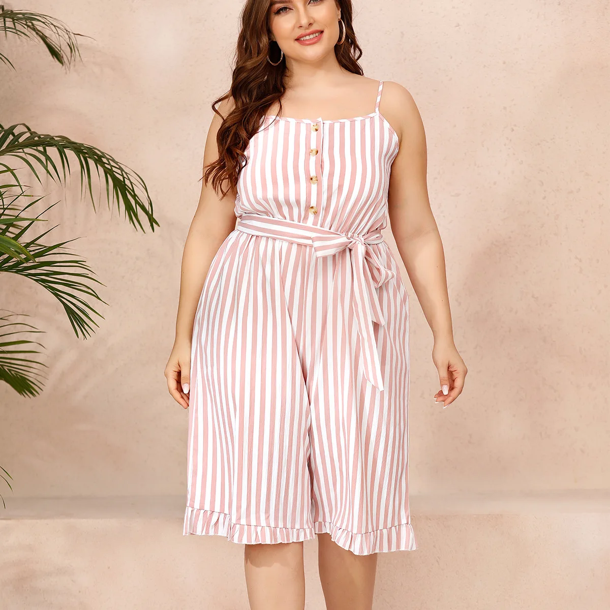 

Jumspsuit for Women 2022 Maxi Sexy Suspenders Stripe Casual Overalls All-match Loose Playsuit Streetwear Summer One Piece Outfit