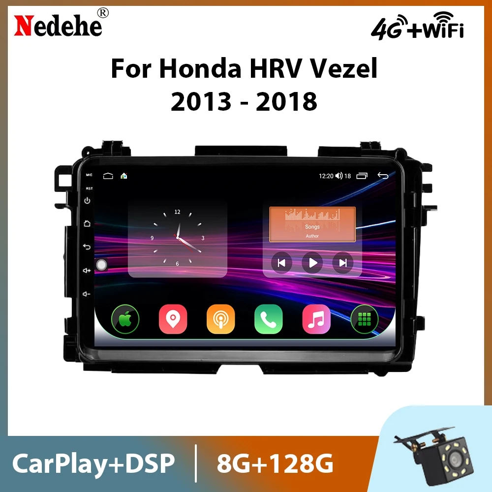 Radio Estéreo con GPS para coche, reproductor Multimedia con Android 11, 2DIN, Carplay, DVD, para Honda HR-V, HRV, XRV, Vezel, 2013, 2016, 2017, 2018