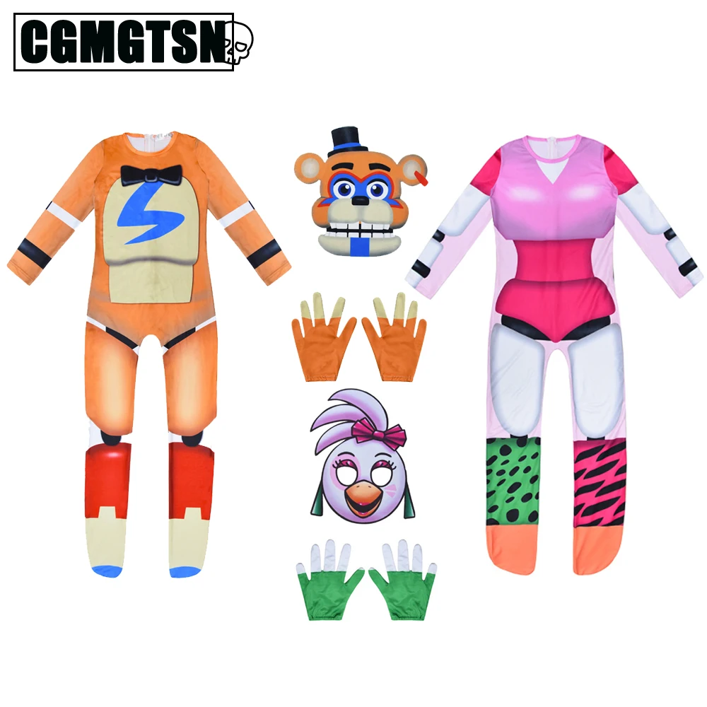 CGMGTSN Kids Five Nights Freddyed Cosplay Costume Party Mask Fancy Nightmare Bonnie the Rabbit Anime Halloween Costume For Girls