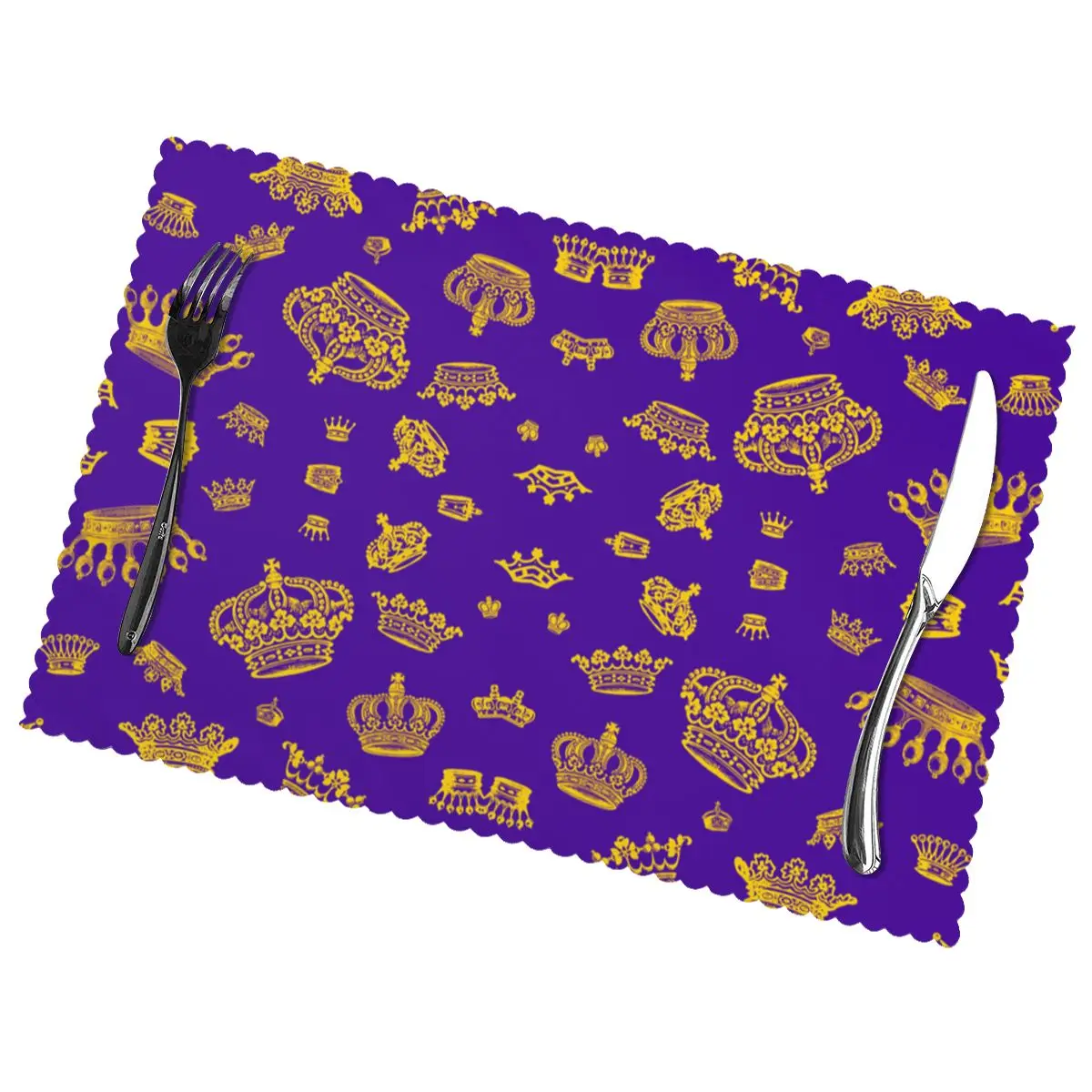 

Cartoon Crowns Non-Slip Insulation Place Mats for Kitchen Dining Table Washable Placemats Bowl Coaster Cup Mat Set of 6