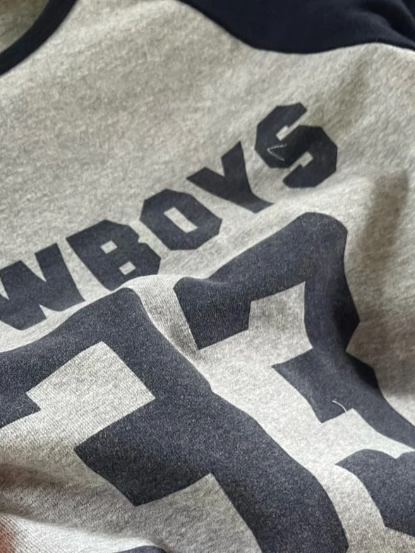 Футболка с длинными рукавами и принтом Cowboys 33 женская осенняя лоскутная