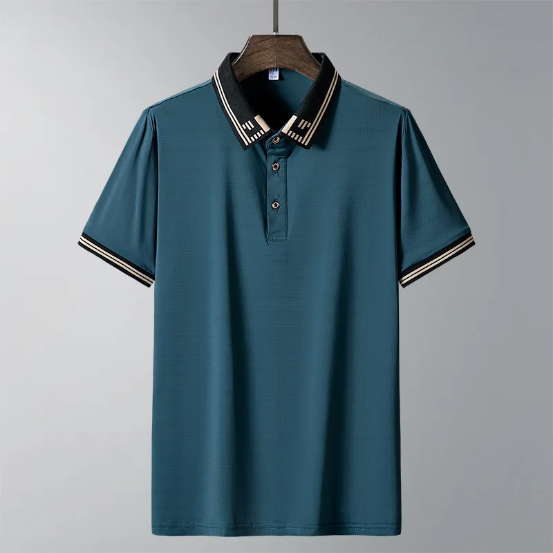 2022 футболка с коротким рукавом мужская ледяная шелковая дышащая рубашка-поло