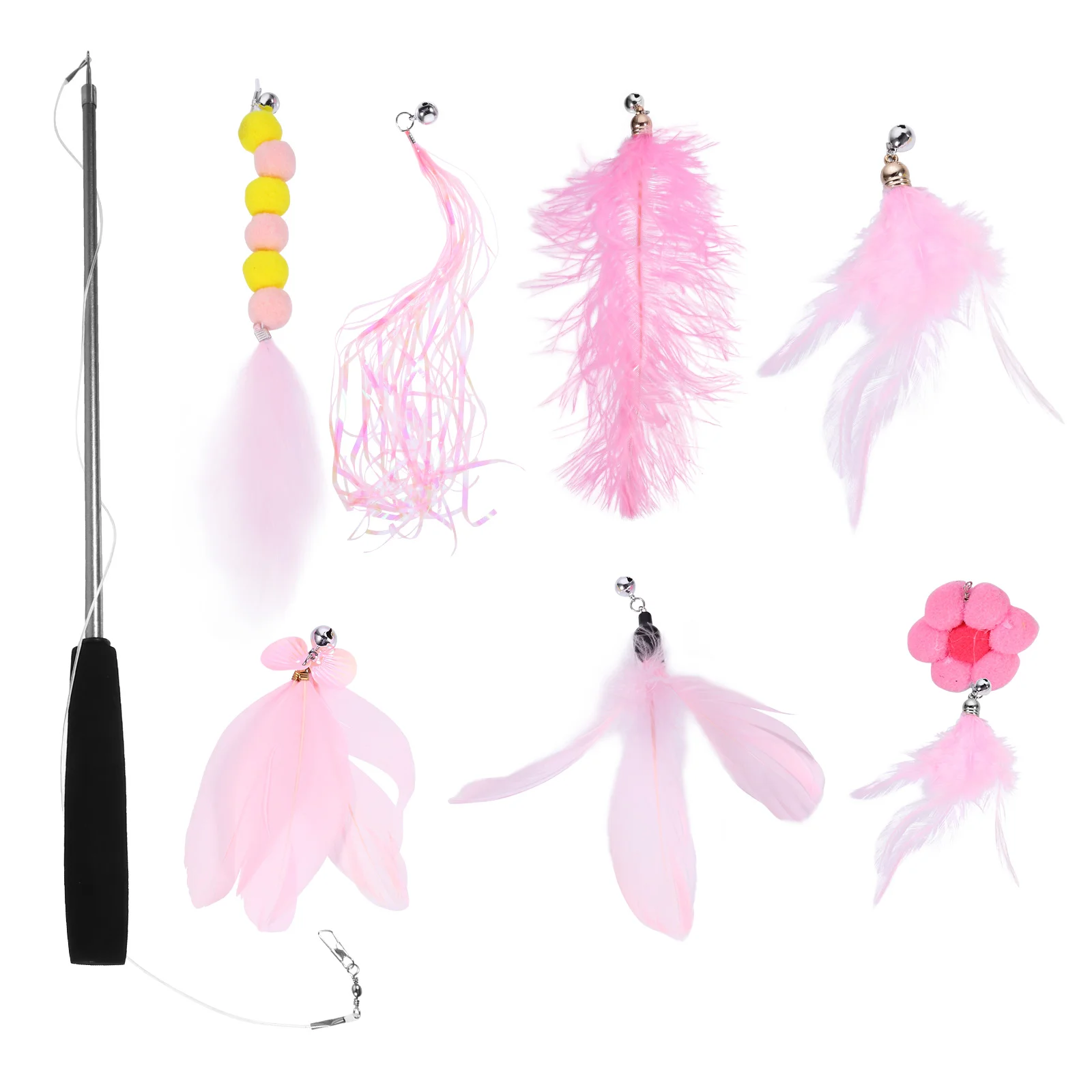 

Cat Toy Toys Wand Teaser Rod Stick Kittencatsinteractive String Indoorfeather Training Exercise Plush Retractable Catnip Wands