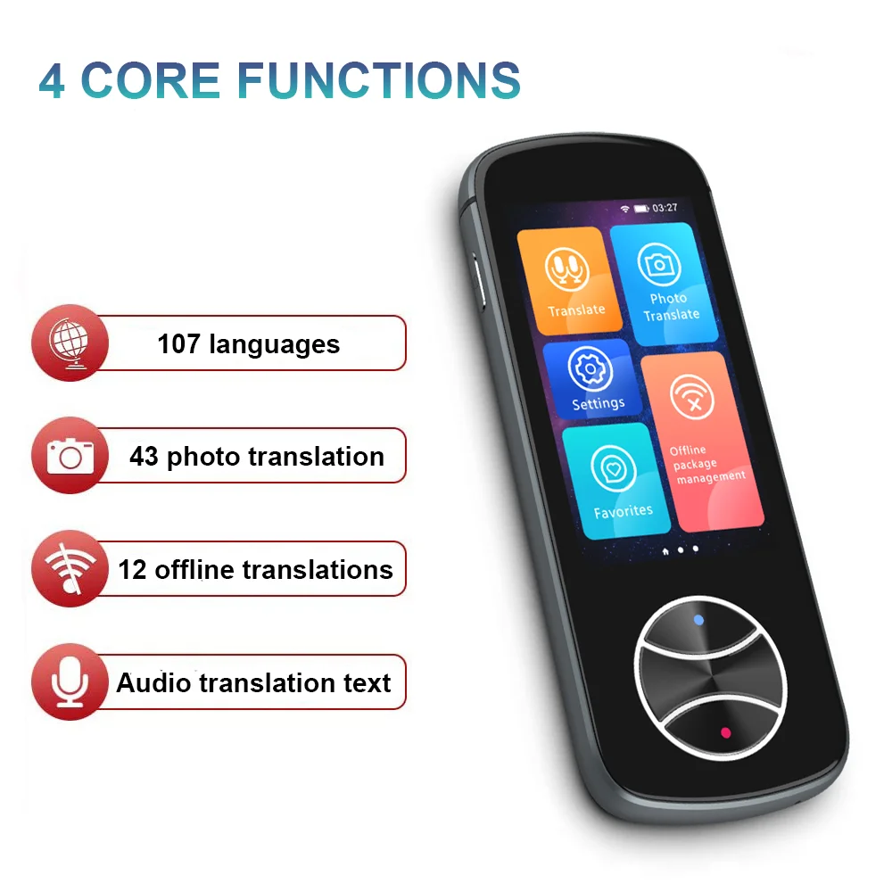 

V10 Portable Language Translator 107 Languages Two-Way Real-Time WiFi/Offline Recording/Photo Translatio Language Translator New