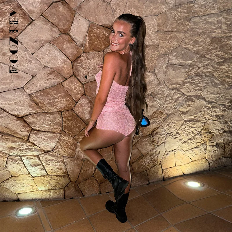 BoozRey Женский вязаный крючком комплект из 2 предметов летний пикантный однотонный