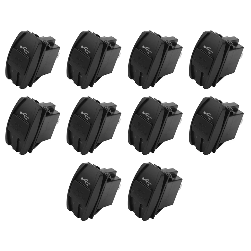 

10X 12V 24V Car Auto Boat Accessory LED Dual USB Charger - Outlet White