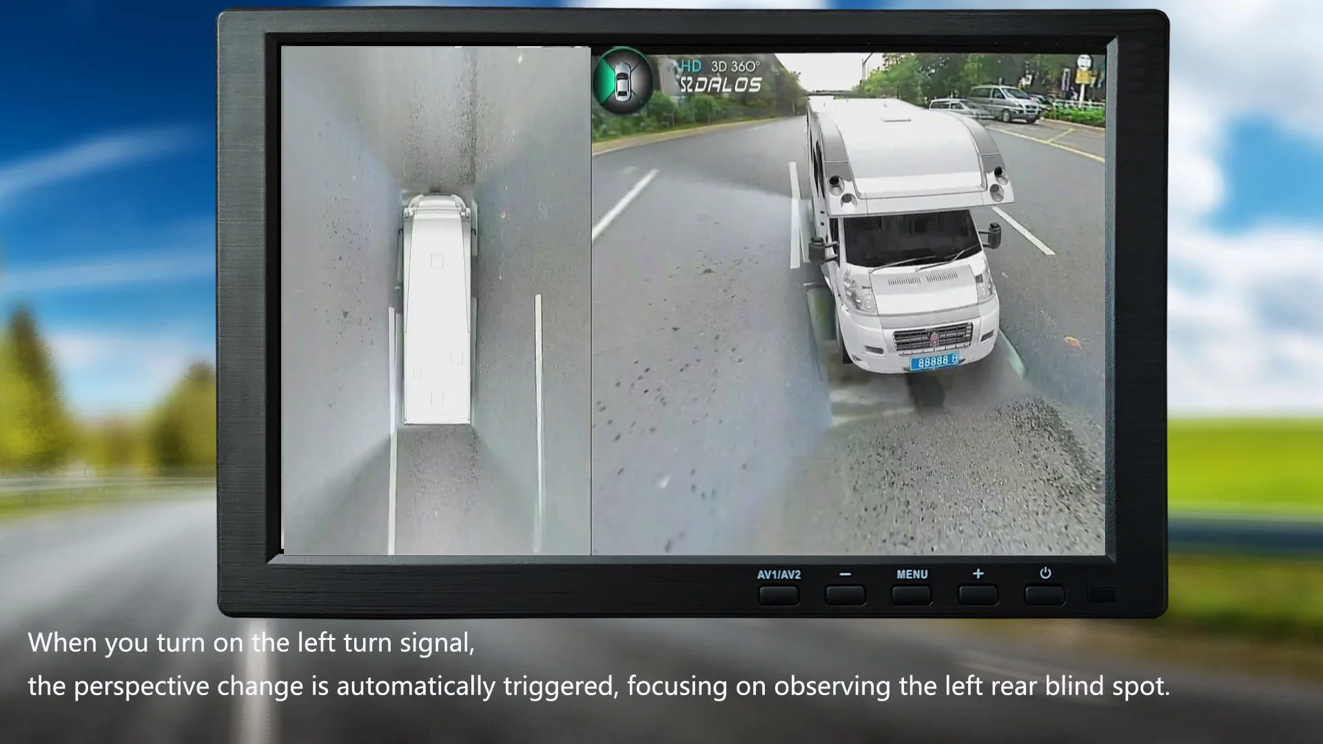 Фото Система кругового обзора Airow auto SZDALOS HD 3D 360° с записью видео 1080P, G-сенсором и камерой с видом с высоты птичьего полета для автодомов, кемперов и фургонов №4