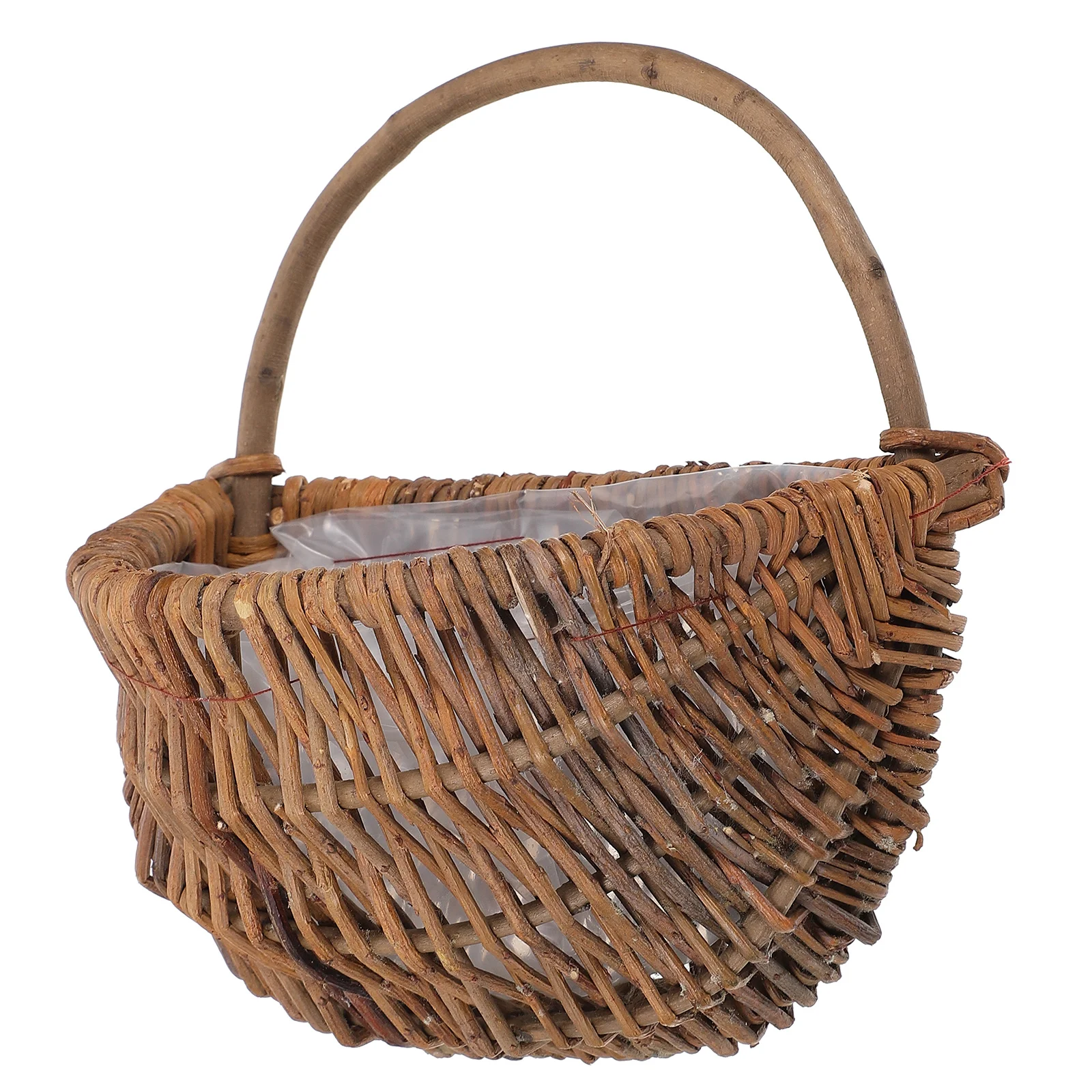 

Плетеная корзина из ротанга для цветов, настенный держатель для пикника, Плетеный контейнер для горшков, фруктов, ивы, натуральный потолок д...