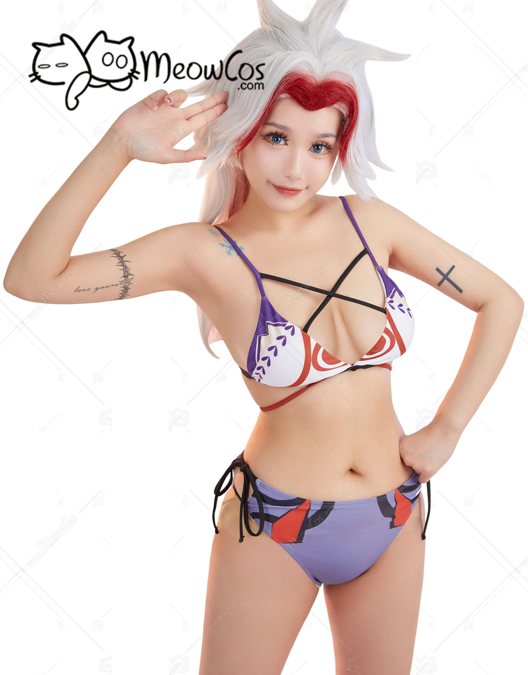 Женский костюм для купания Meowcos из двух предметов косплея