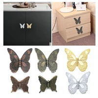 kitchen cabinet door knobs drawer pulls vintage butterfly pattern furniture handles zinc alloy retro home decor accessories