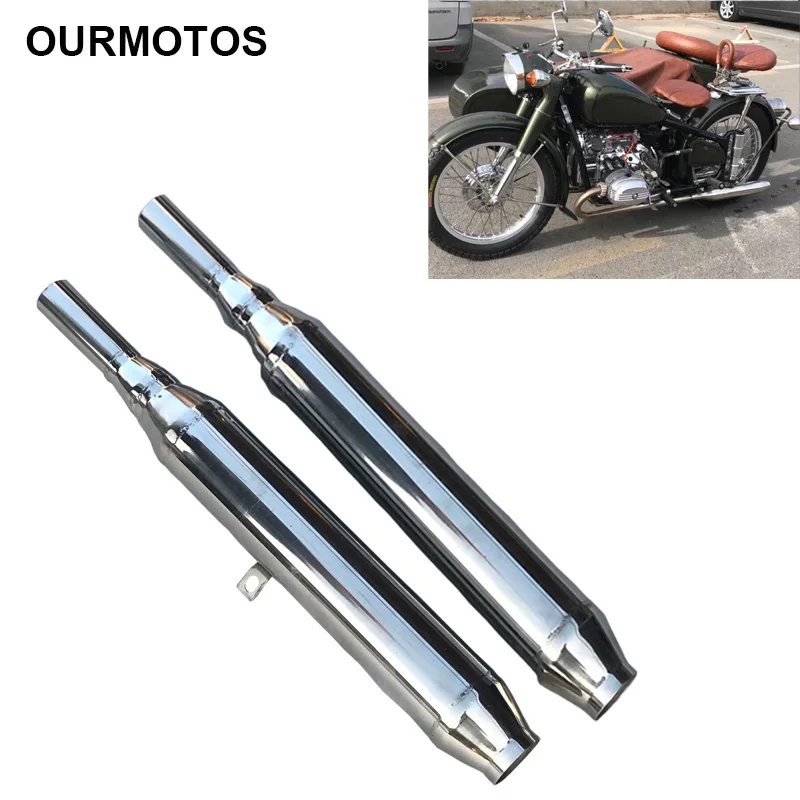 

OURMOTOS CJ-K750 Retro Modify Rear Custom Stainless Steel Fishtail Mufflers Exhaust for R50 R1 R12 R 71 M72