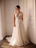 anna beauty beach appliques button tulle wedding dress 2022 floor length vestido de novia wedding evening gown