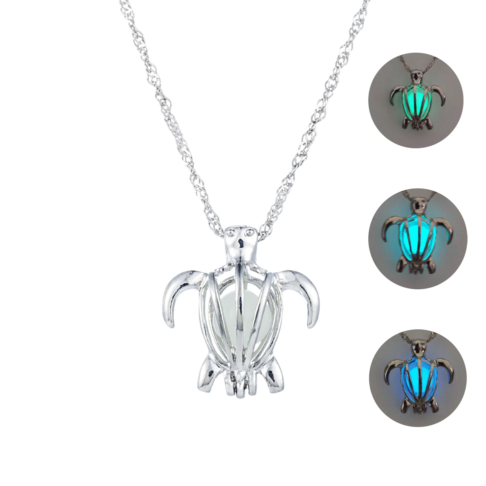 

Glowing Turtles Pendants Women Ladies Delicate Jewelry Accessories Luminous Clavicle Chains Ins Trendy Party Anniversary Gifts