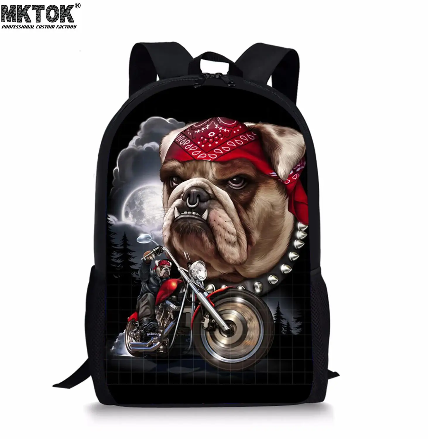 Cool Rock Dog Pattern Men School Bag Padded Back Soft Children's Backpack High Quality Waterproof Mochila Infantil Free Shipping