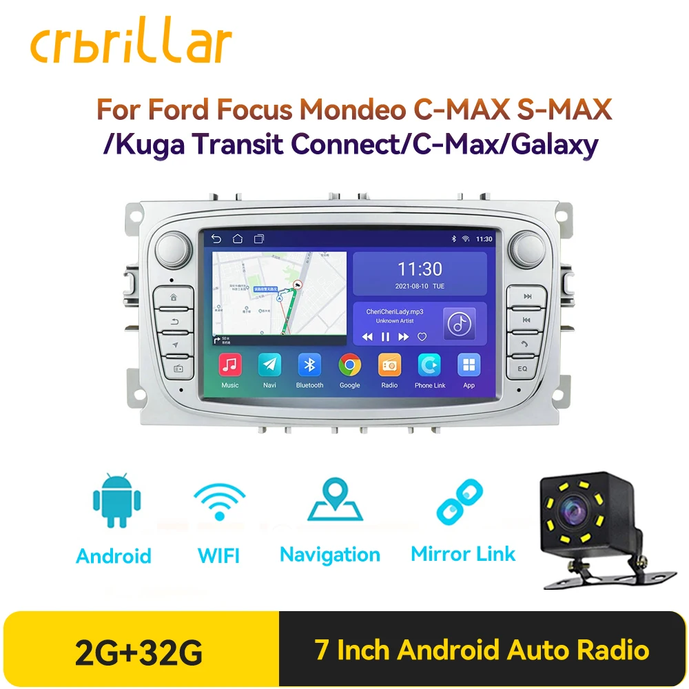 Multimedia Audio Player Gps Stereo For Ford Focus S-max Mondeo Kuga Transit Connect Galaxy C-max