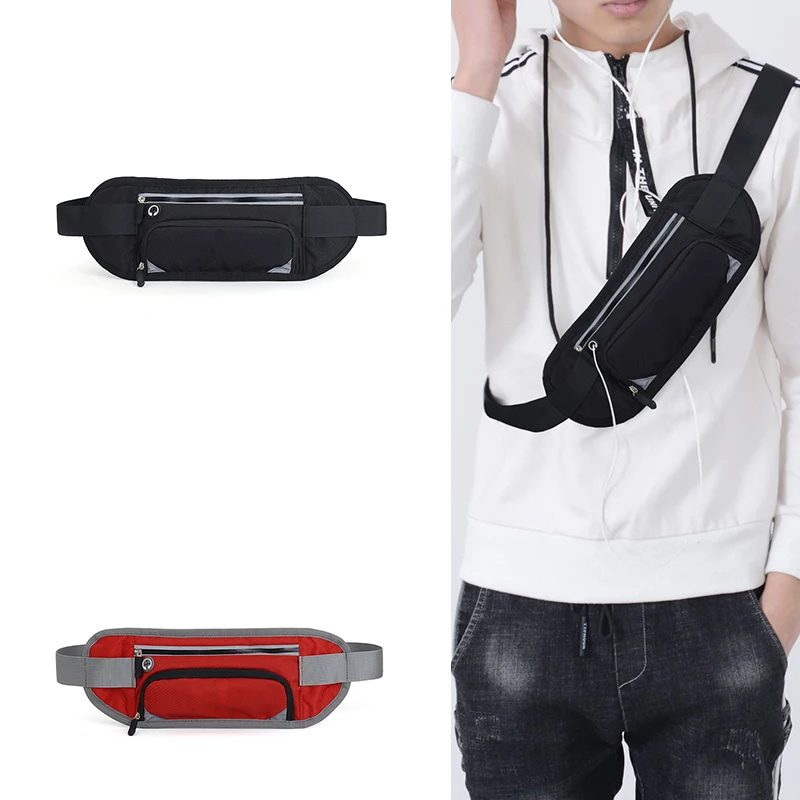 Fashion Sports Running Bag Mens Chest Bag Belt Bag Reflective Tape Utility Travel Fanny Pack Running Bag Waist Bag