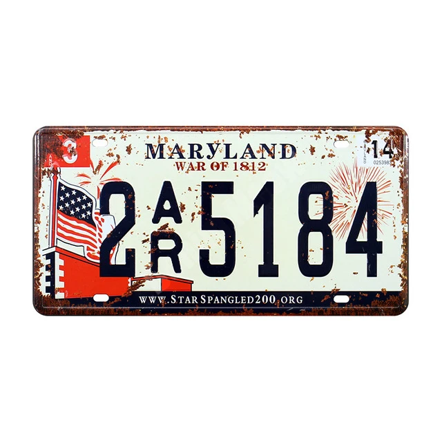 Американская Флорида Техас Мэриленд Миссисипи номерной знак потертый винтажный