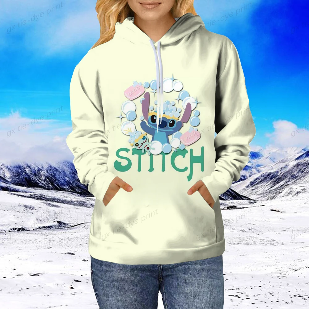 Свитшот с мультяшным принтом Ститч для мужчин и женщин одежда Диснея популярный