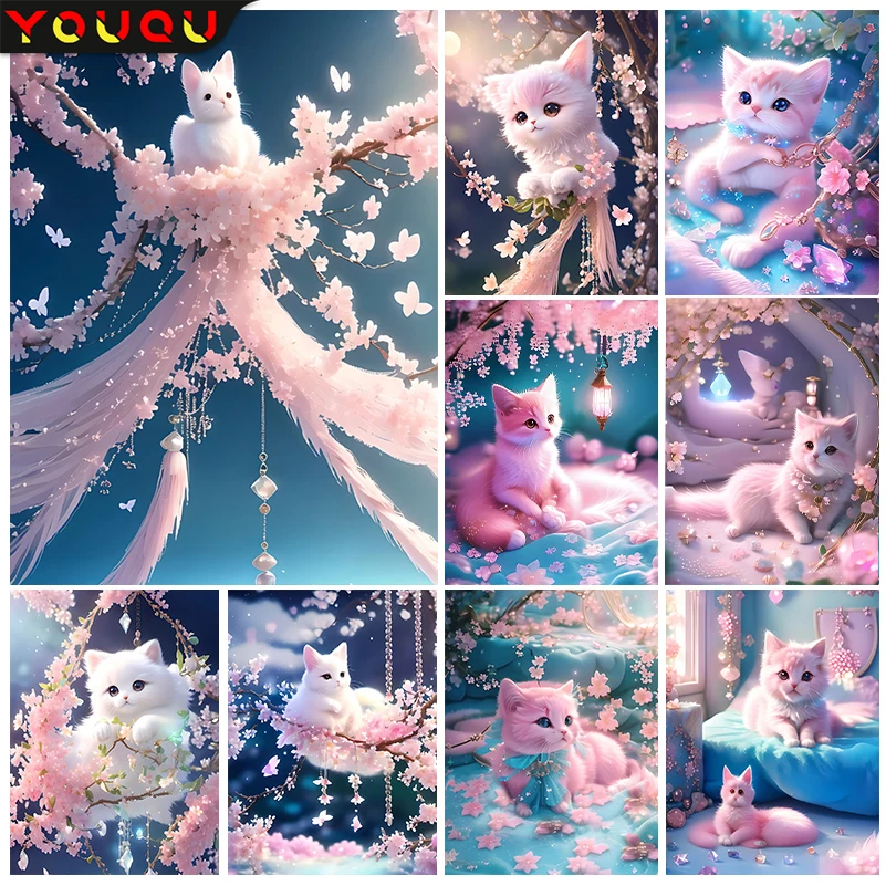 

YOUQU Cute Animal DIY DIAMOND Embroidery Small Size ”cat" Diamond Painting 5D Diamond Mosaic Picture Home Decoration