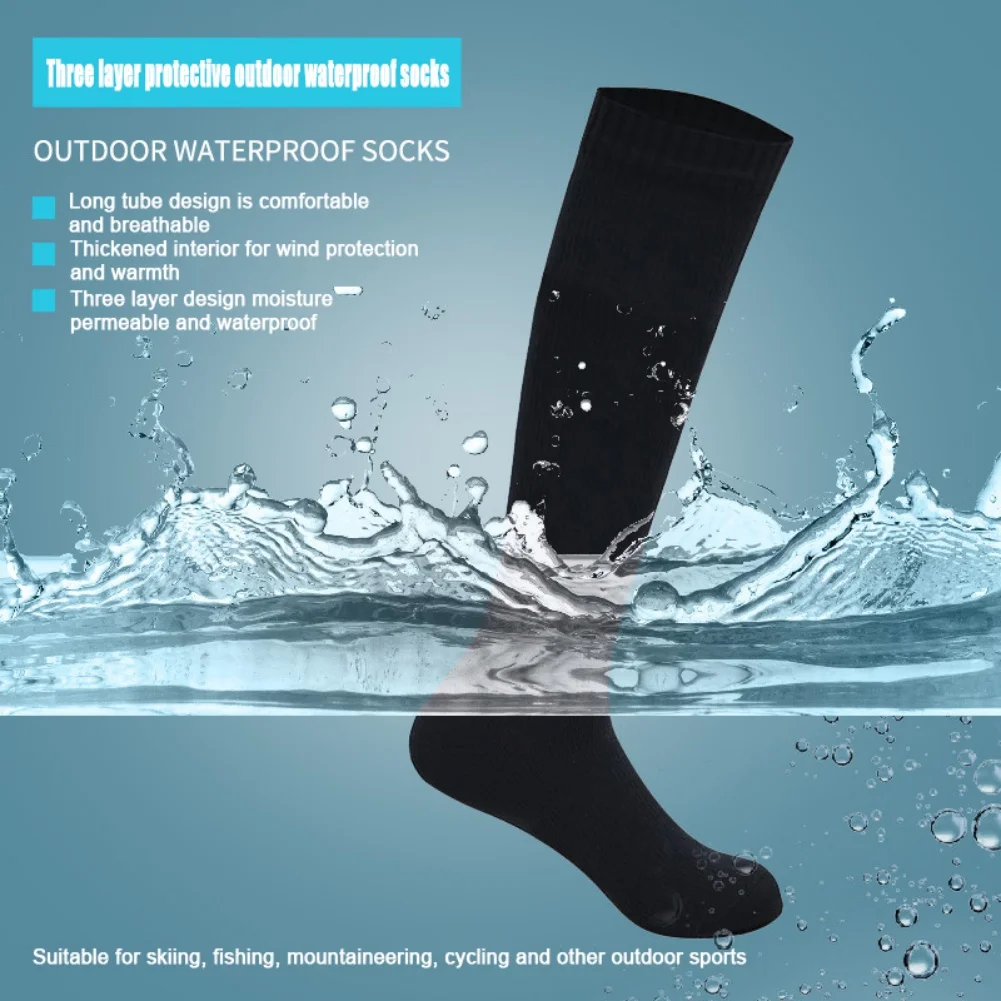 Waterproof Socks Thickened Anti-Wear Warm Mountaineering Stockings Long Tube Anti-sweat Warmth Towel Bottom Socks Skiing Socks
