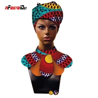 african print ankara headwrap african ankara fabric head scarf necklace and head scarf 2 piece sp021