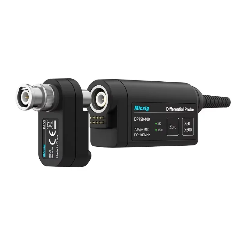 Фото Новый высоковольтный дифференциальный пробник Micsig DP750-100, 750В, 100МГц, для осциллографа, коэффициент уменьшения 50X/500X, 1 шт. №4