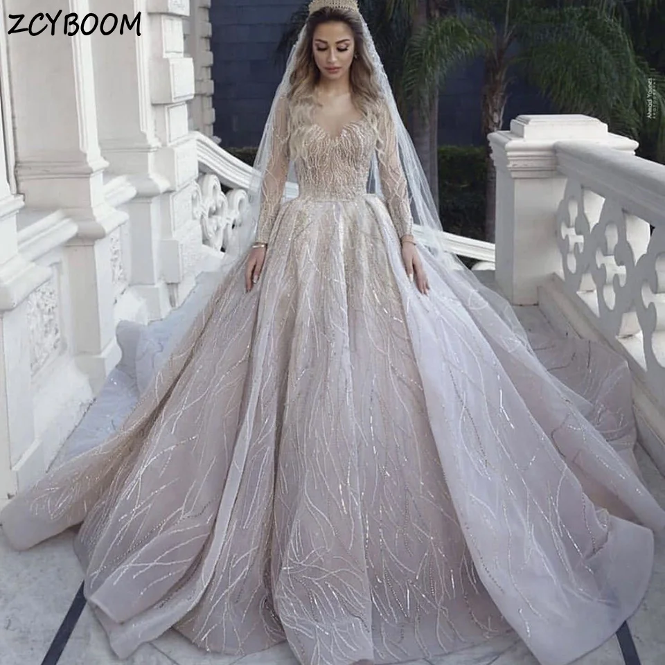 Роскошное Свадебное платье с V-образным вырезом