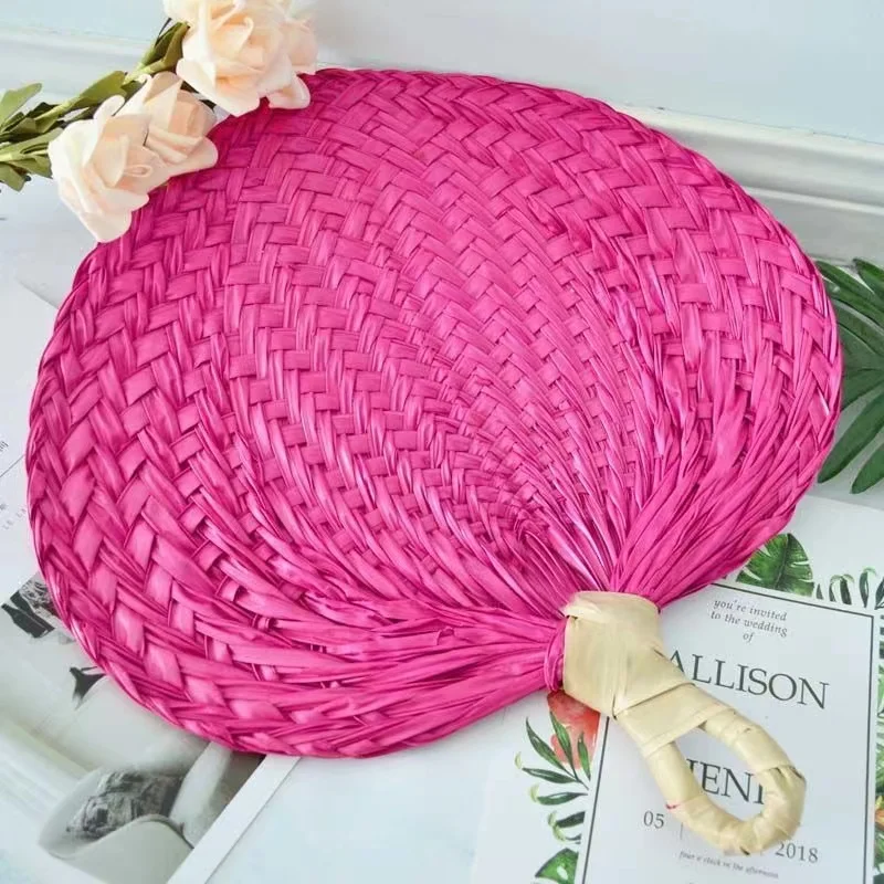 

Summer Handmade Fan Portable Natural Palm Leaves Woven Hand Fan Home Decor Vintage Hanfu Party Fans Girls Women Gift Photo Props