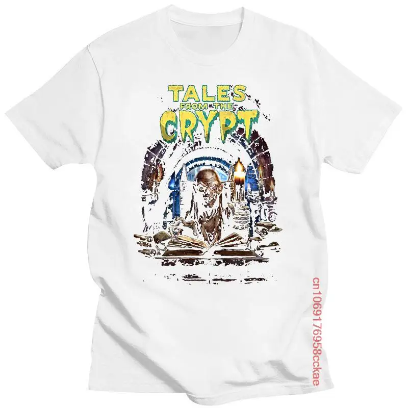 

Camiseta negra de la serie de Tv Vintage Tales From The Crypt para hombre, camiseta informal fresca de talla S a 3Xl