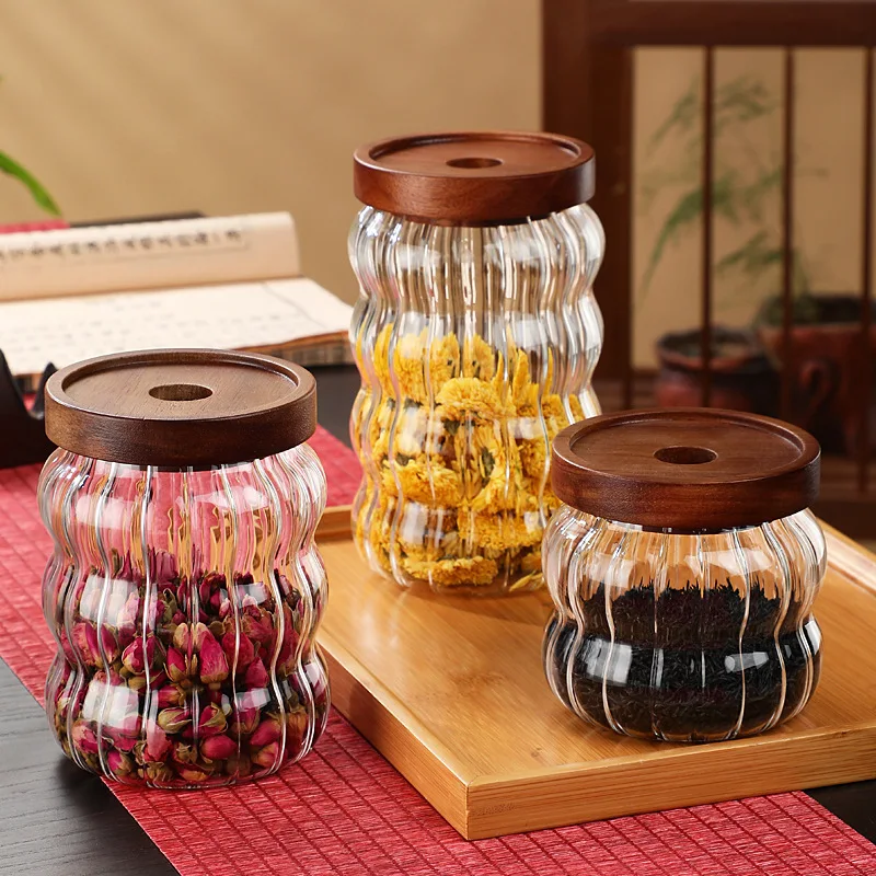

Household storage jars sealed cans storage bottles tea cans Chinese medicinal herbs dried fruit display bottles