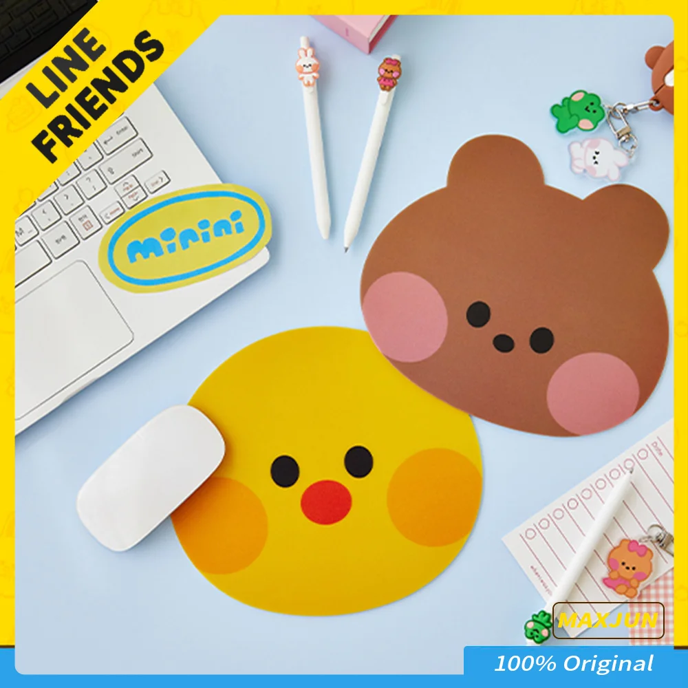 

LINE FRIENDS Оригинальный Новый мини-коврик для мыши коричневый CHOCO Леонард аниме милый креативный офисный тренд MAXJUN ПВХ коврик для мыши