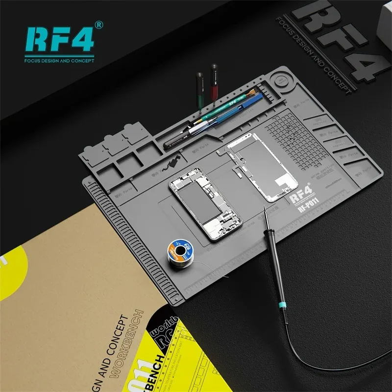 Фото RF4 RF-PO11 Антистатический термоизоляционный коврик с высокой термостойкостью для пайки микросхем BGA на материнских платах мобильных телефонов №1