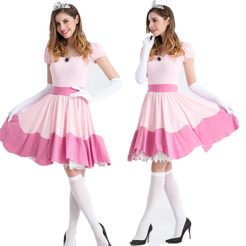 

adult 5140 s-3xl Large size Princess Dress Peach Dance Short skirt Cosplay Costume Women Fancy Dress