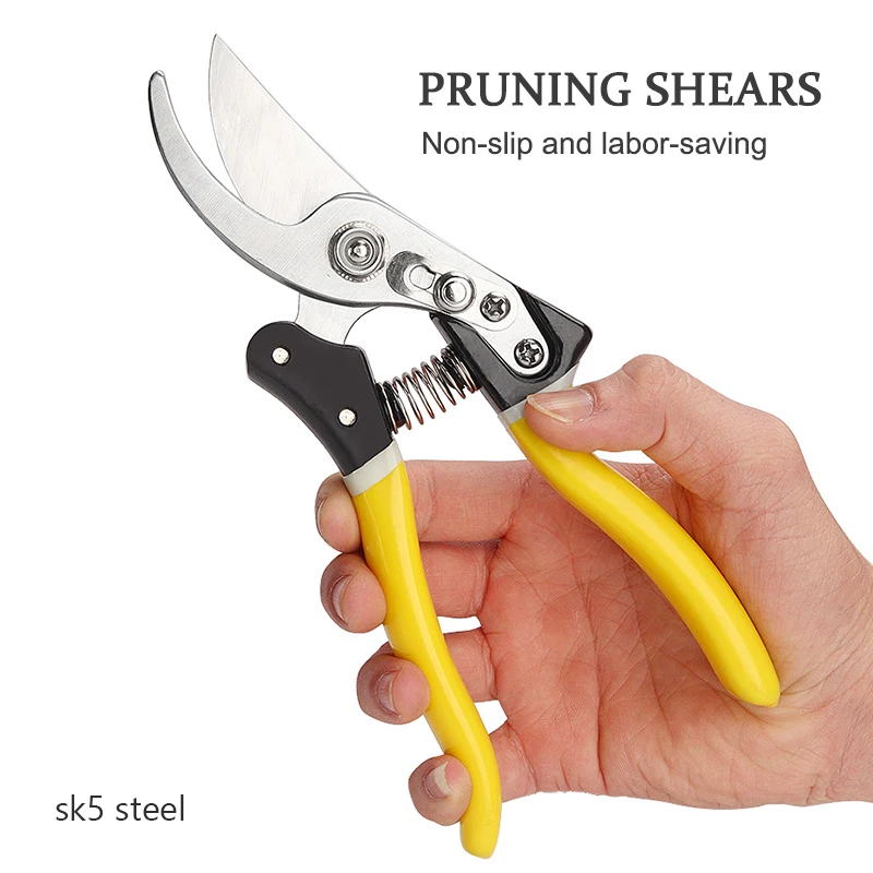 Metal Steel Gardening Pruning Shears Non-slip Rebound Labor-saving Branch Shears Fruit Picking Thick Branch Shears Pruning Tools